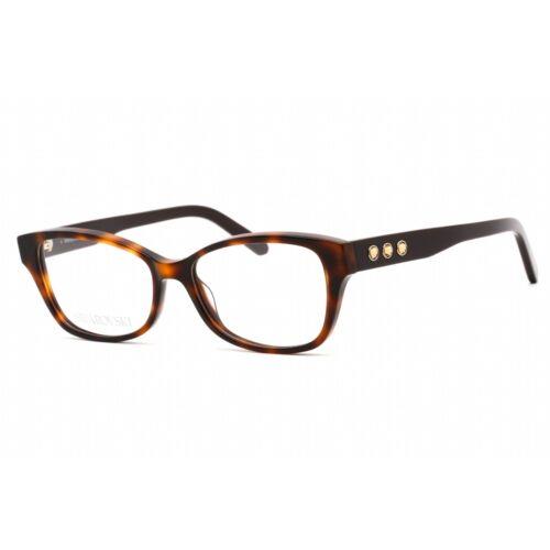 Swarovski Women`s Eyeglasses Cat Eye Shape Dark Havana Plastic Frame SK5430 052