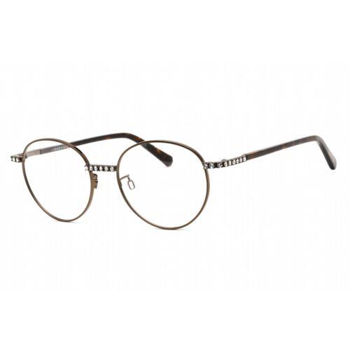 Swarovski Women`s Eyeglasses Full Rim Round Shiny Dark Brown Frame SK5424-H 048