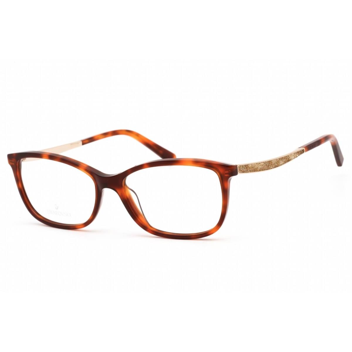 Swarovski Women`s Eyeglasses Dark Havana Rectangular Plastic Frame SK5412 052