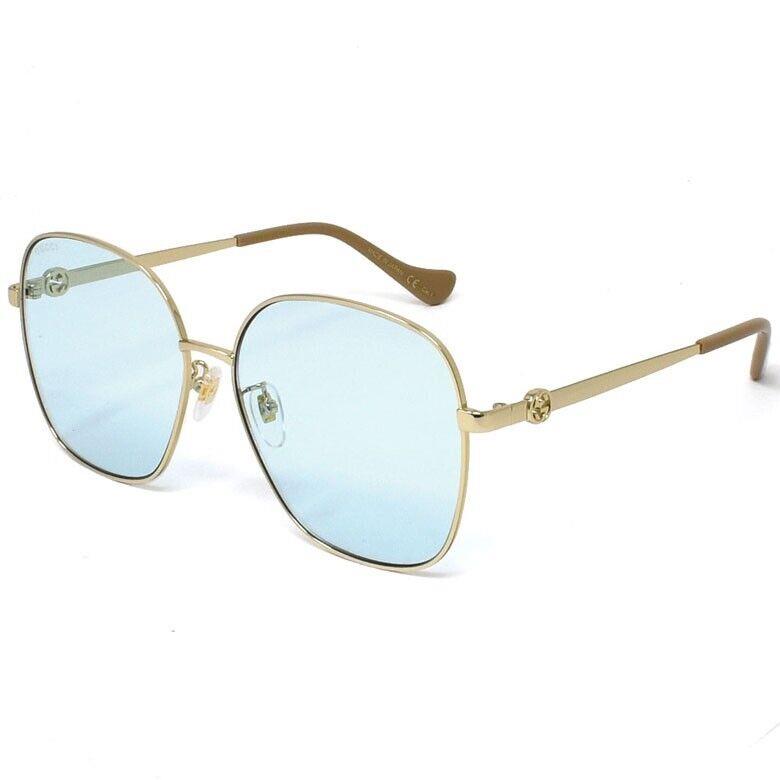 Gucci GG1089SA-004 Women`s Gold Frame / Blue Lens Sunglasses