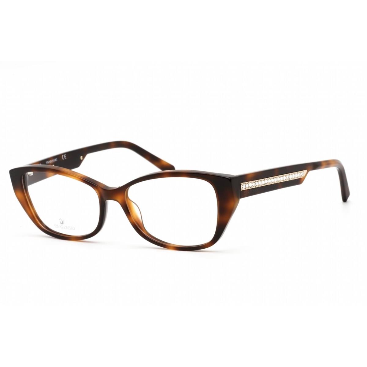 Swarovski Women`s Eyeglasses Dark Havana Cat Eye Plastic Frame SK5391 052