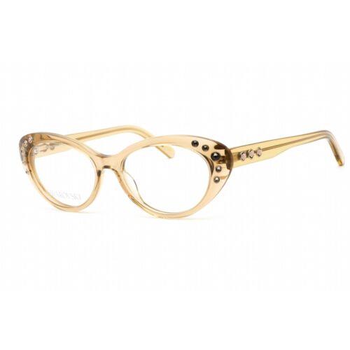 Swarovski Women`s Eyeglasses Cat Eye Shiny Light Brown Plastic Frame SK5429 045