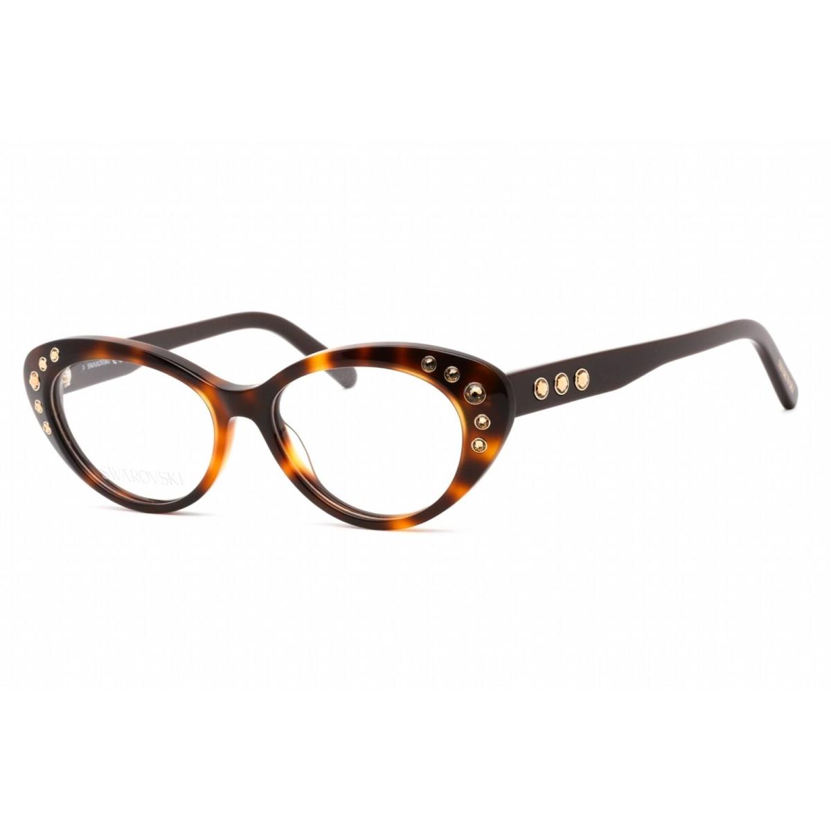 Swarovski Women`s Eyeglasses Cat Eye Shape Dark Havana Plastic Frame SK5429 052