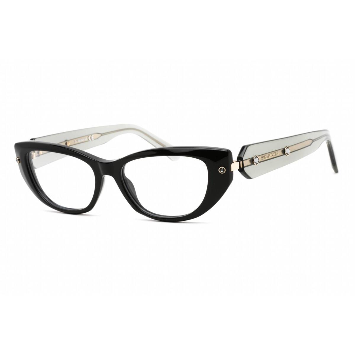 Swarovski Men`s Eyeglasses Full Rim Cat Eye Shiny Black Plastic Frame SK5476 001