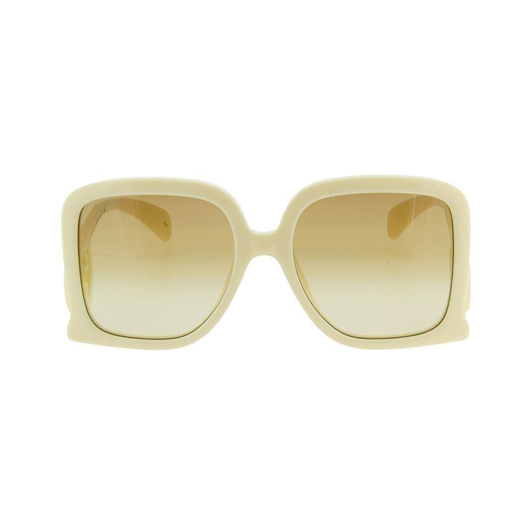 Gucci Ladies Sunglasses Ivory Brown Lens Oversized GG 1326 S 002 58mm