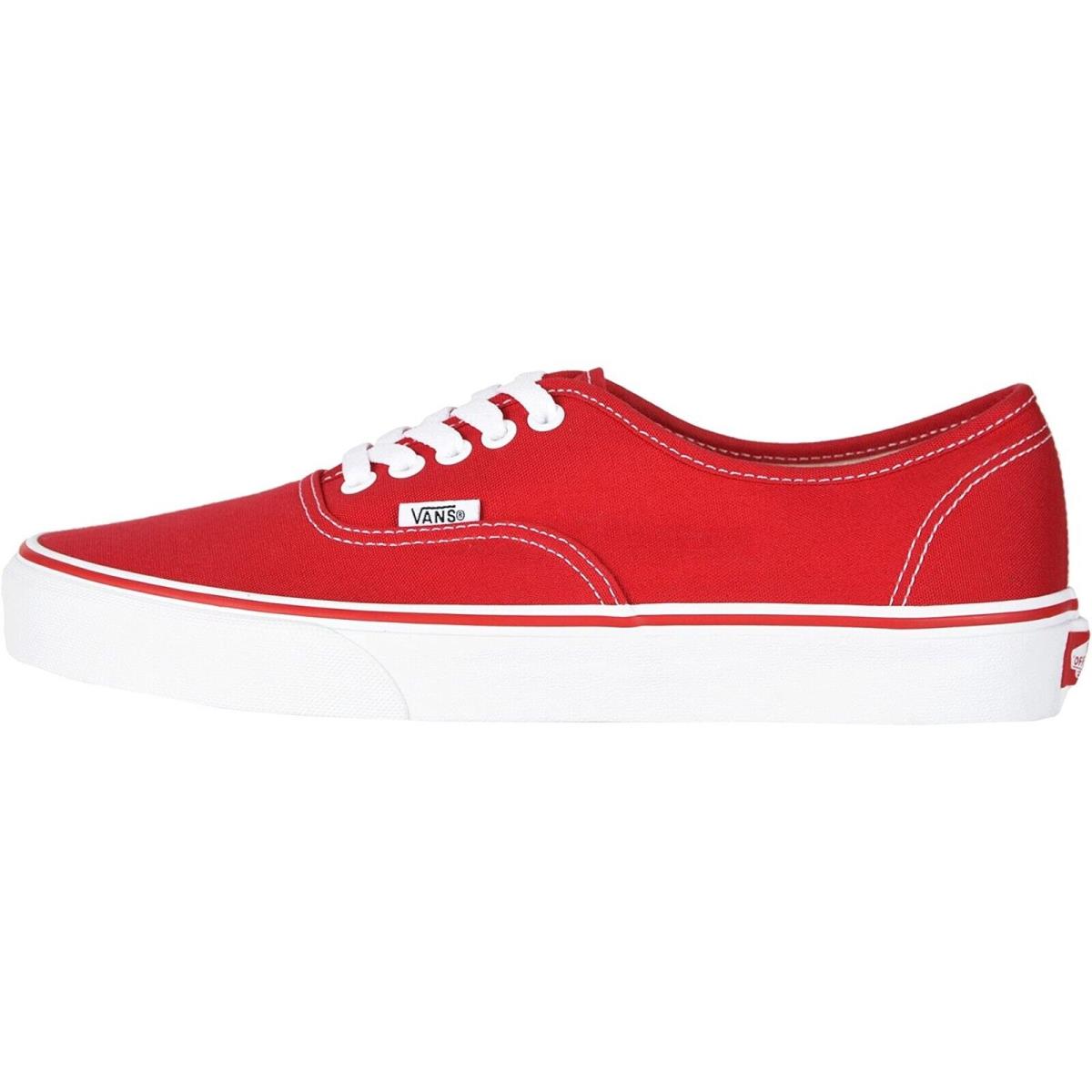 Vans Unisex Mens Womens Canvas Sneakers Skate Shoes Red/True White