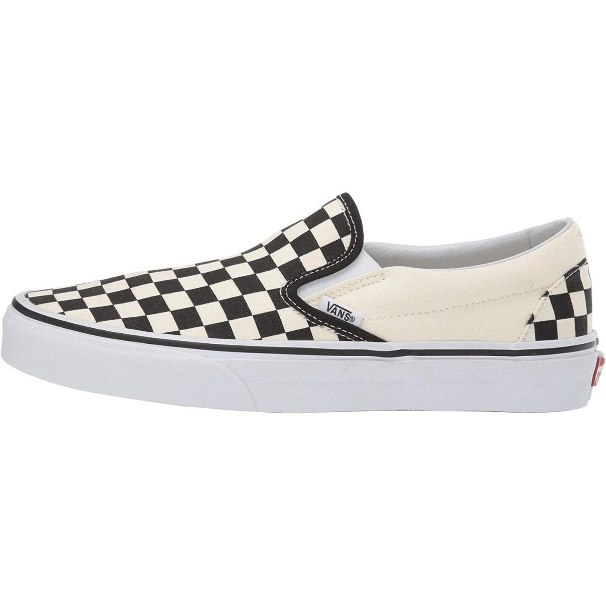 Vans Classic Slip-on Unisex Men Women Skate Shoes Canvas Sneakers Checkerboard Black/Off White