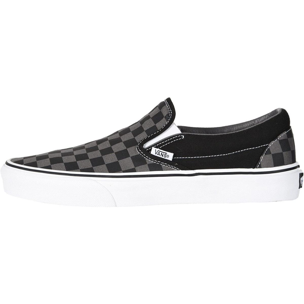 Vans Classic Slip-on Unisex Men Women Skate Shoes Canvas Sneakers Checkerboard Black/Pewter