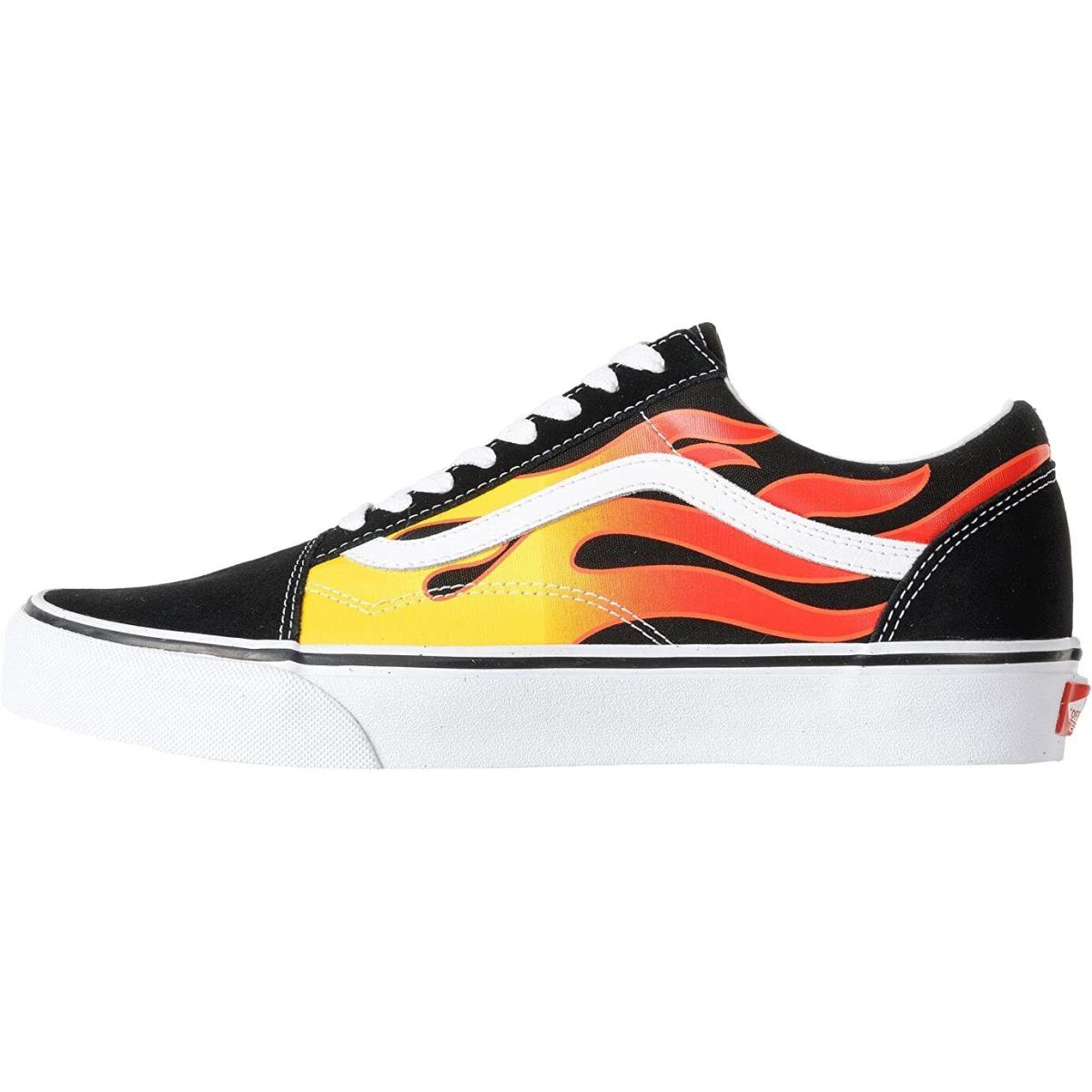 Vans Old Skool Unisex Suede Sneakers Mens Womens Skateboard Canvas Shoes Flame/Black/True White