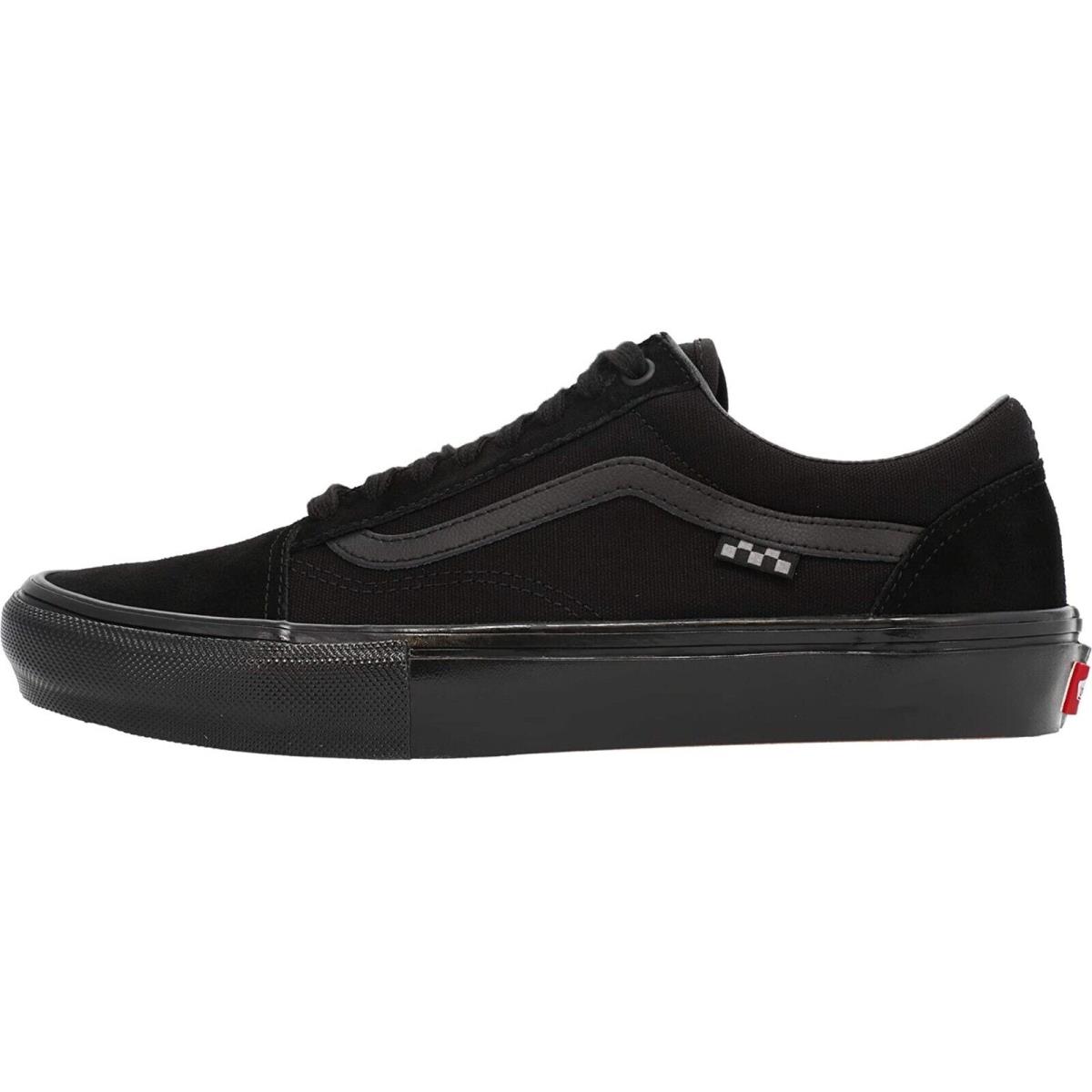Vans Old Skool Unisex Suede Sneakers Mens Womens Skateboard Canvas Shoes (Skate) Black/Black