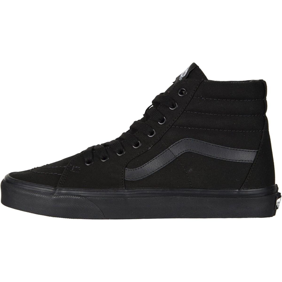 Vans SK8-HI Unisex Canvas Sneakers Mens Womens High Top Skate Shoes Black/Black