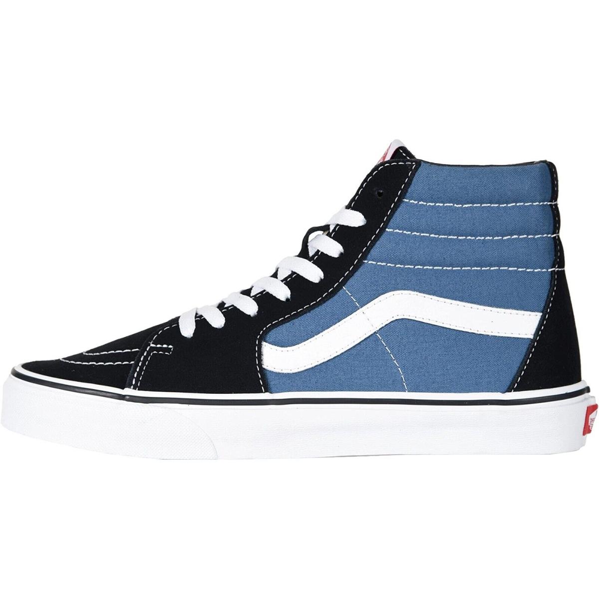 Vans SK8-HI Unisex Canvas Sneakers Mens Womens High Top Skate Shoes Navy/True White