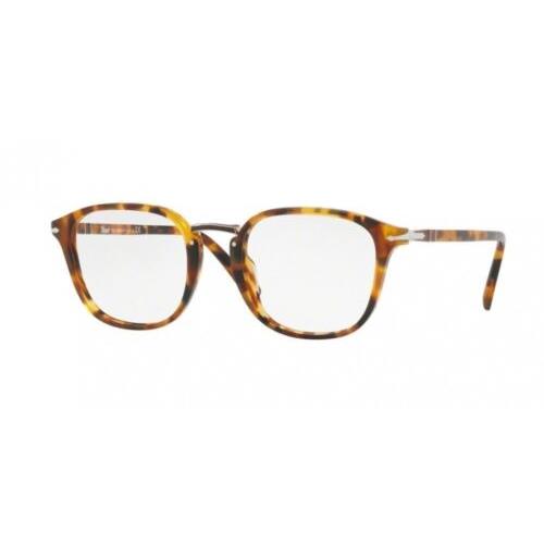 Persol Men Squared Eyeglasses PO3187V 1052 Havana Frame Demo Customisable Lens