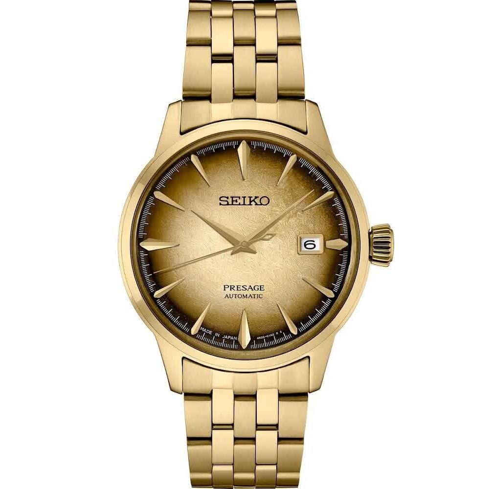 Seiko Men`s Automatic Presage Cocktail Time Gold-tone 41mm Watch SRPK48 - Dial: Gold, Band: Gold