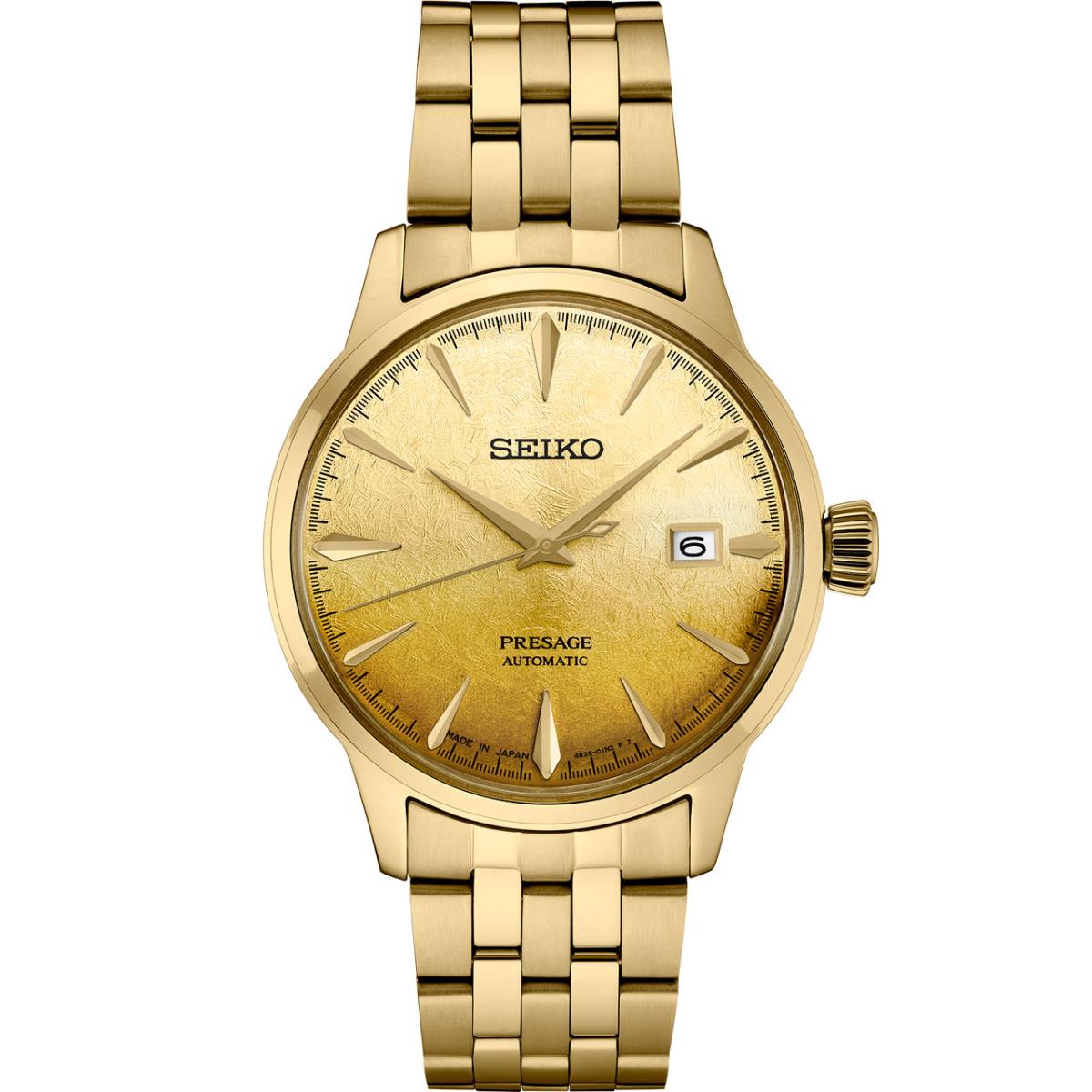 Seiko Men`s Automatic Presage Cocktail Time Gold-tone Watch SRPK46