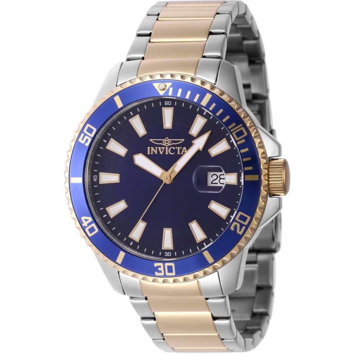 Invicta Men`s 46142 Pro Diver Quartz Blue Dial Two-tone Stainless Steel Watch