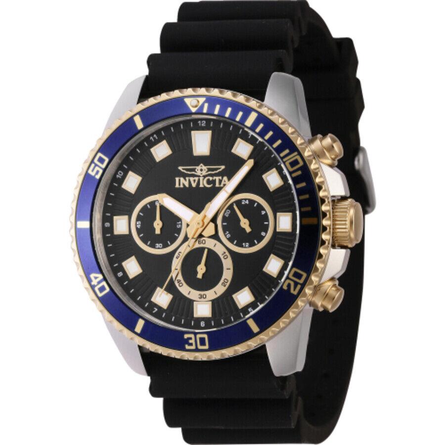 Invicta Pro Diver Chronograph Gmt Quartz Black Dial Men`s Watch 46121