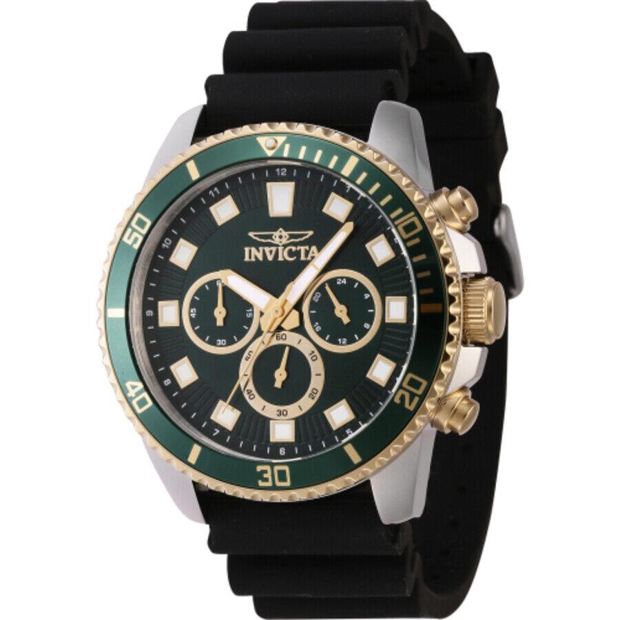 Invicta Pro Diver Chronograph Gmt Quartz Green Dial Men`s Watch 46127