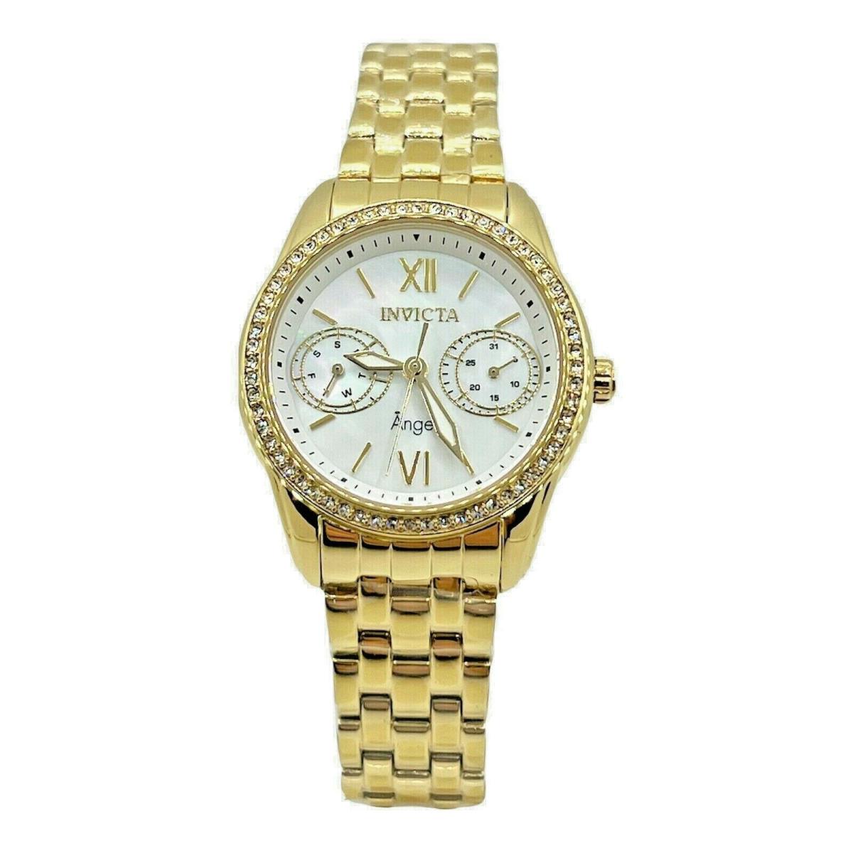 Invicta Women`s Angel 31378 Quartz Mother of Pearl Dial Ss. Gold-tone Watch - Dial: , Band: Steel, Gold, Bezel: Gold