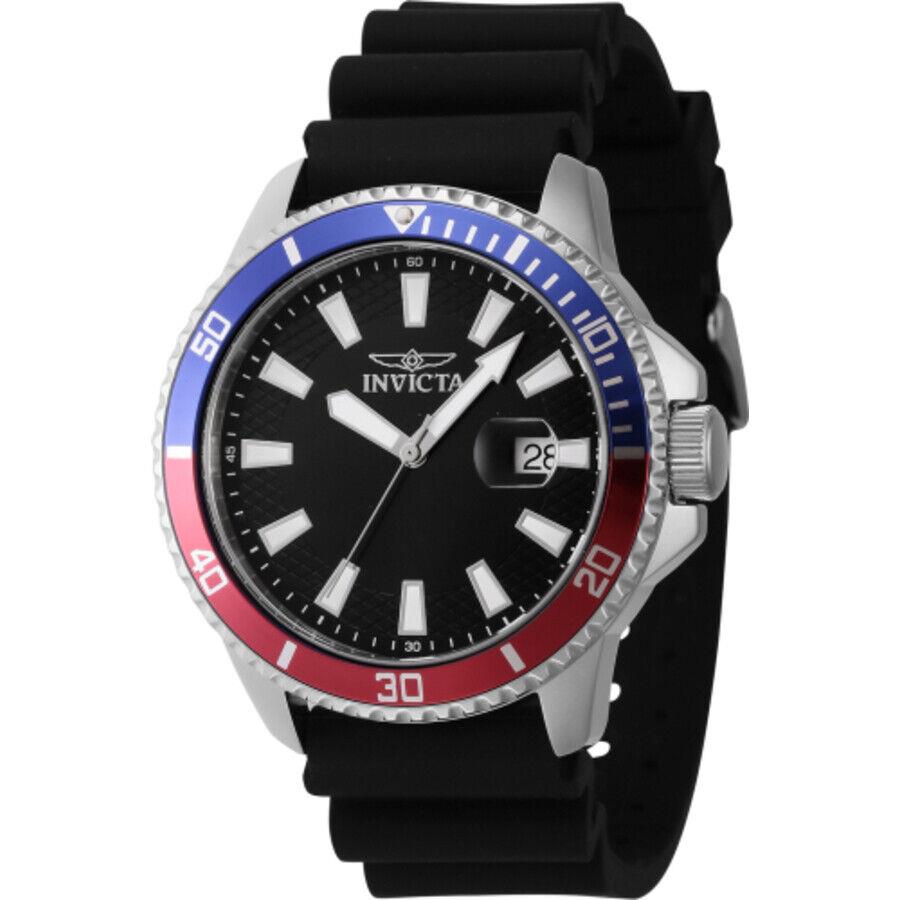 Invicta Pro Diver Quartz Black Dial Pepsi Bezel Men`s Watch 46131
