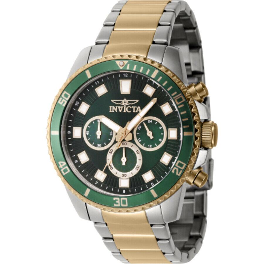 Invicta Pro Diver Chronograph Gmt Quartz Green Dial Men`s Watch 46060