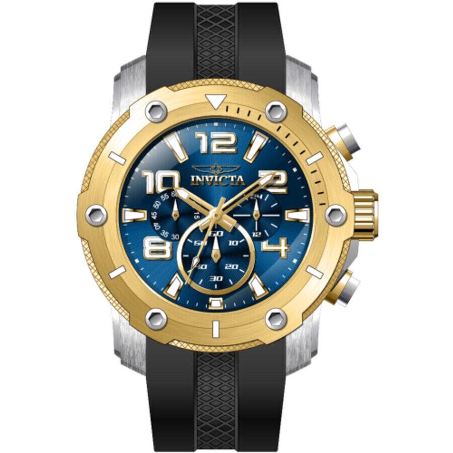 Invicta Pro Diver Chronograph Gmt Quartz Blue Dial Men`s Watch 45740