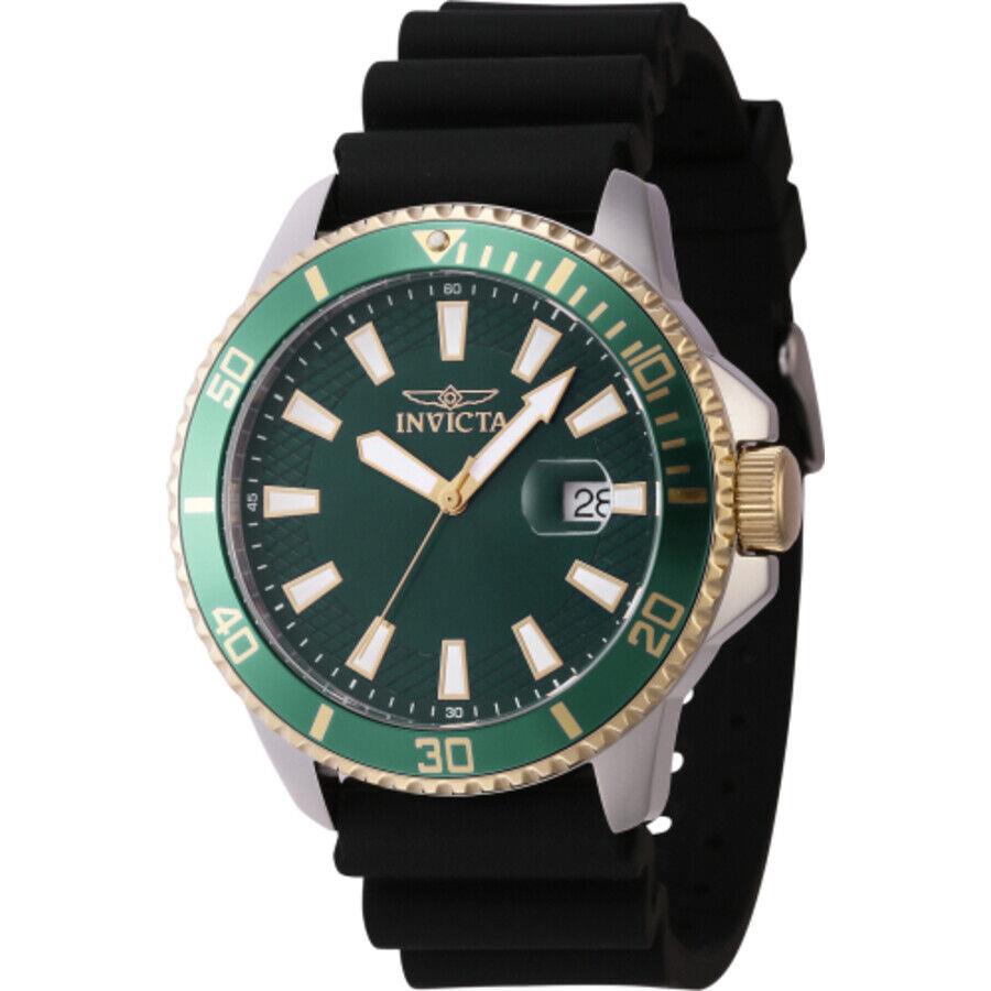 Invicta Pro Diver Quartz Date Green Dial Men`s Watch 46134