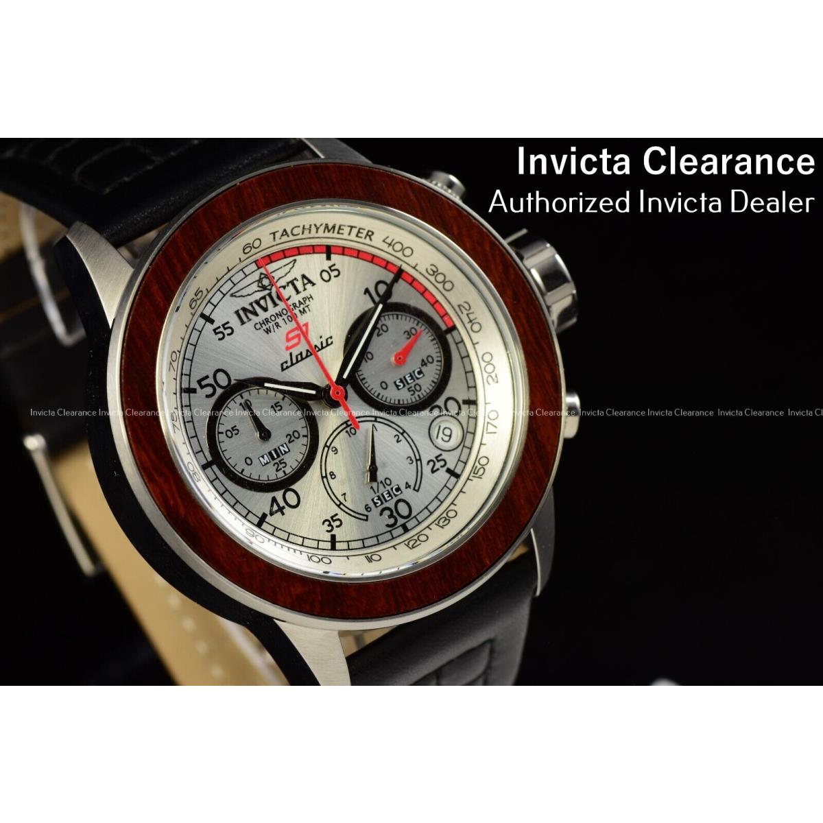 Invicta Rare S1 Rally Gold Dial Chronograph Wooden Bezel 49mm Unique Men`s Watch