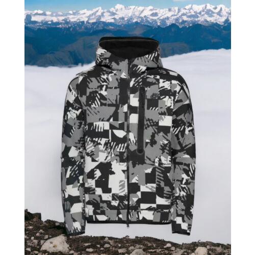 Nike Tech Fleece Full Zip Hoodie Jacket Digi Snow Camo DM6456 Mens Medium