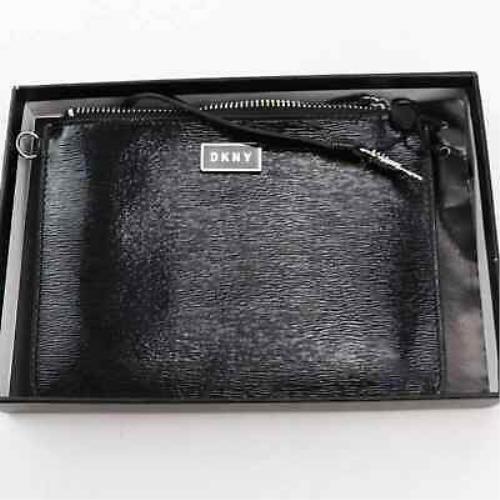 Dkny Womens Gigi Wristlet Black Zipper Wallet Bag