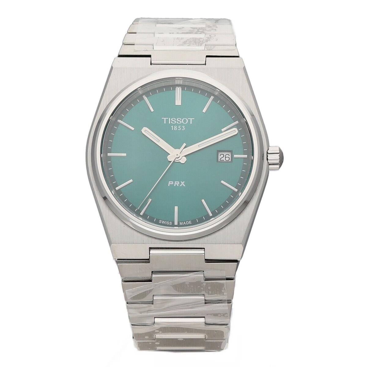 Tissot Prx T137.410.11.091.00 Gree Dial 40 mm Stainless Steel Quartz Men`s Watch