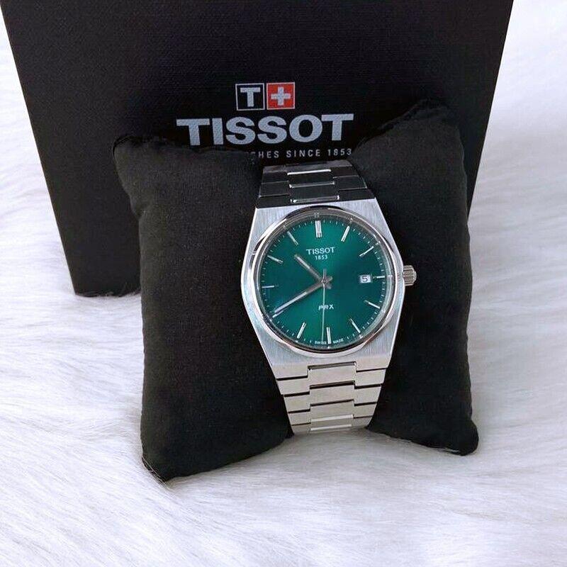 Men Tissot Classic PRX/316L Green Stainless Steel Watch T137.410.11.091.00 40mm