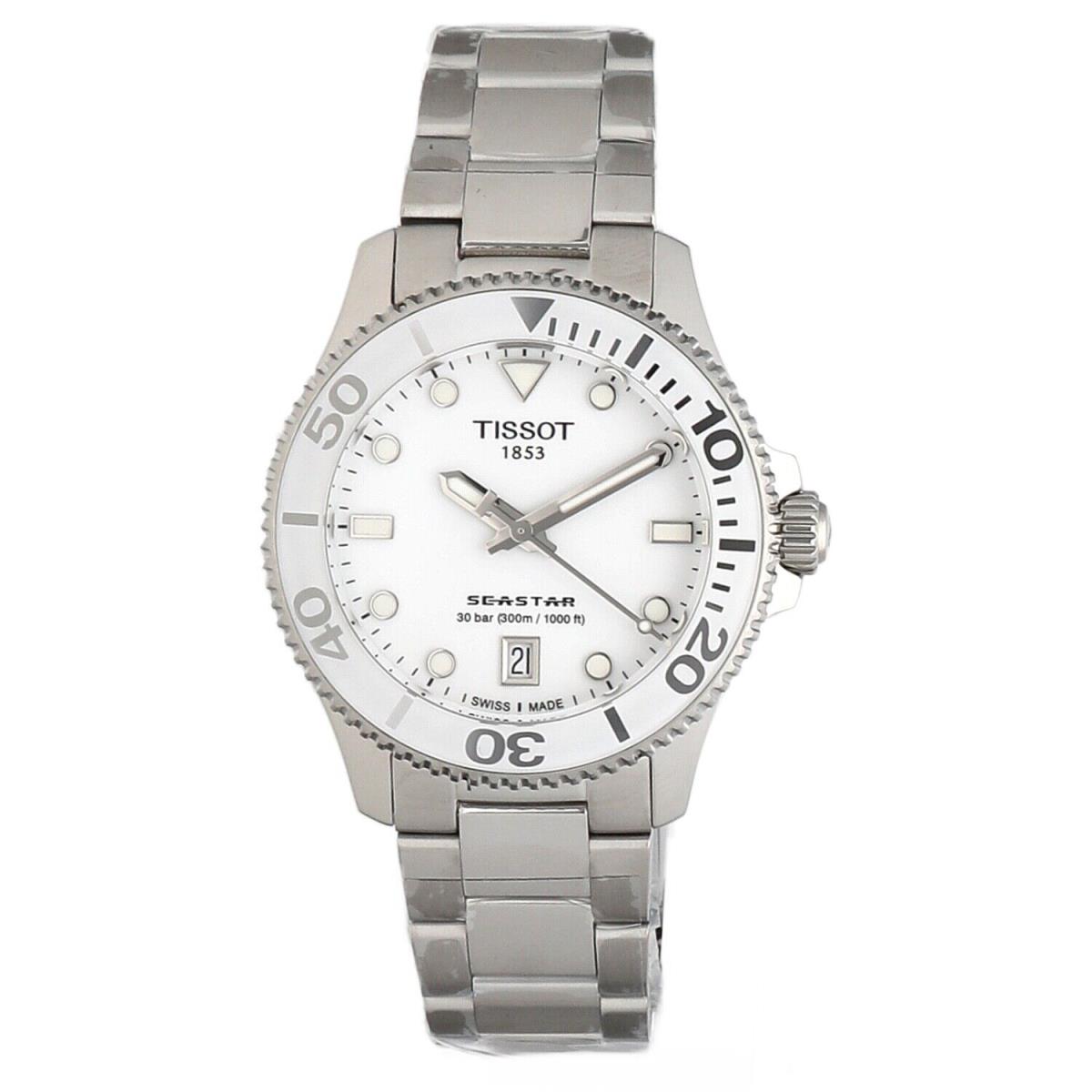 Tissot T120.210.11.011.00 Seastar 1000 Steel 36 mm White Dial Quartz Wrist Watch