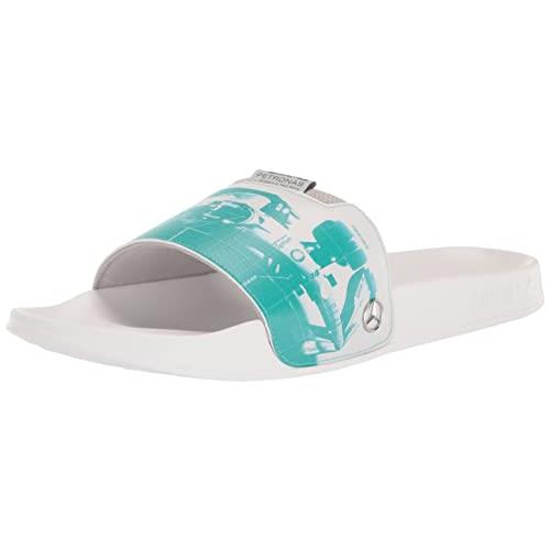 Puma Men`s Mapf1 Leadcat 2.0 Graphic Slide Sandal Spectra Green-mercedes Team Silver-puma White