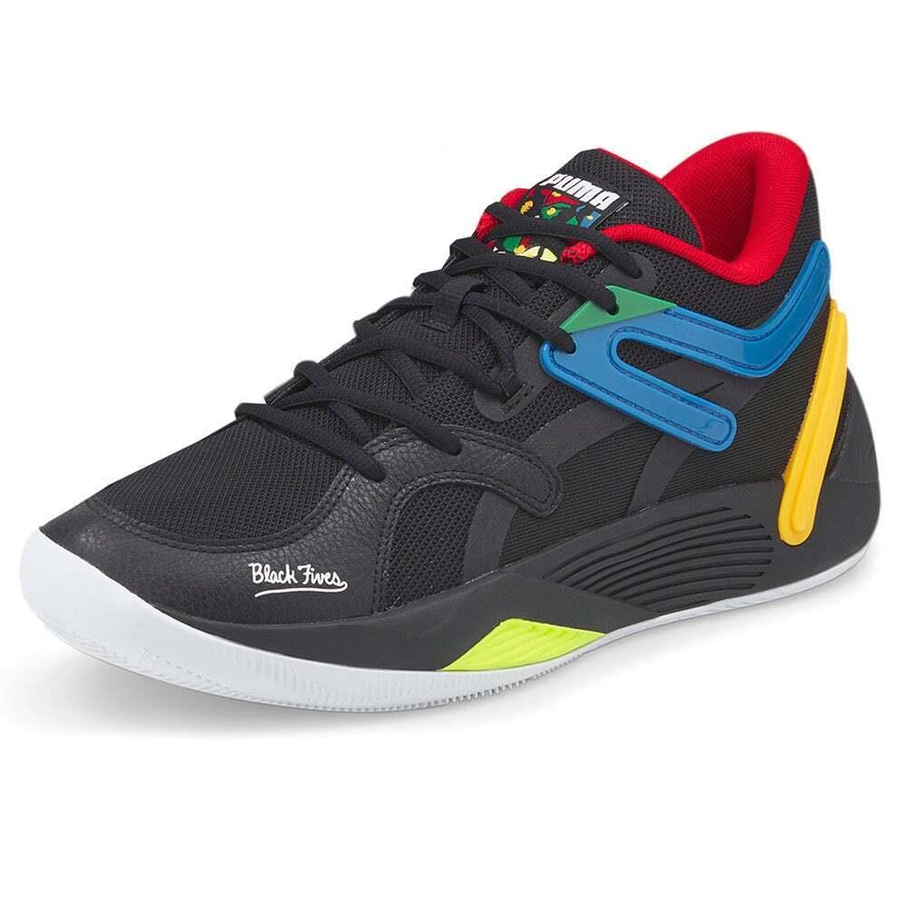 Puma Black Fives X Trc Blaze Court Basketball Mens Black Sneakers Athletic Shoe