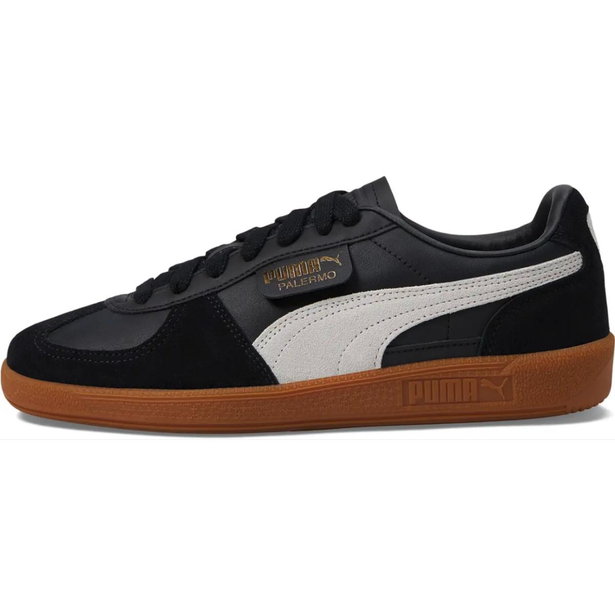 Men`s Shoes Puma Palermo Leather Casual Lace Up Sneakers 39646403 Black / Gum