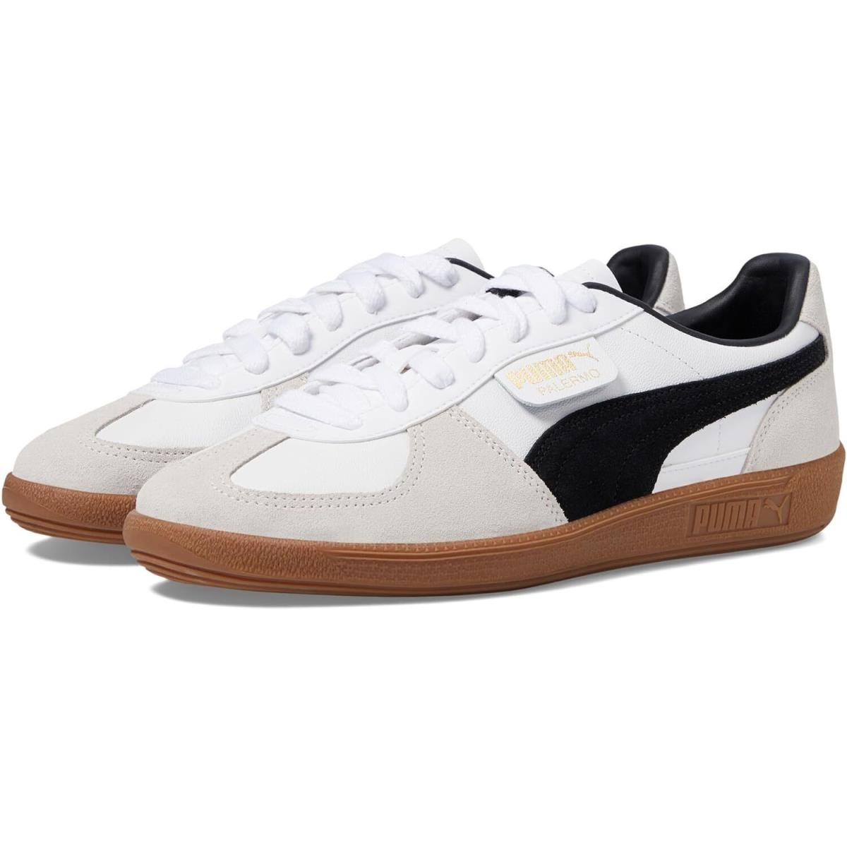Men`s Shoes Puma Palermo Leather Casual Lace Up Sneakers 39646401 White / Gray