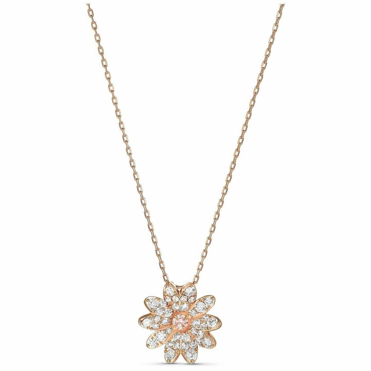 Swarovski Eternal Flower Pendant Necklace Rose Gold Tone -5540973