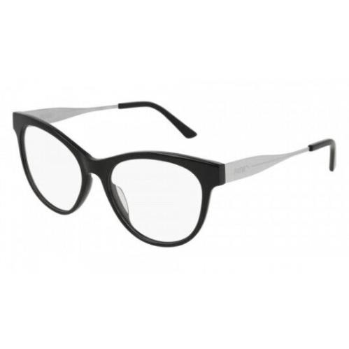 Puma PU0186O-001-53 Black Silver Eyeglasses