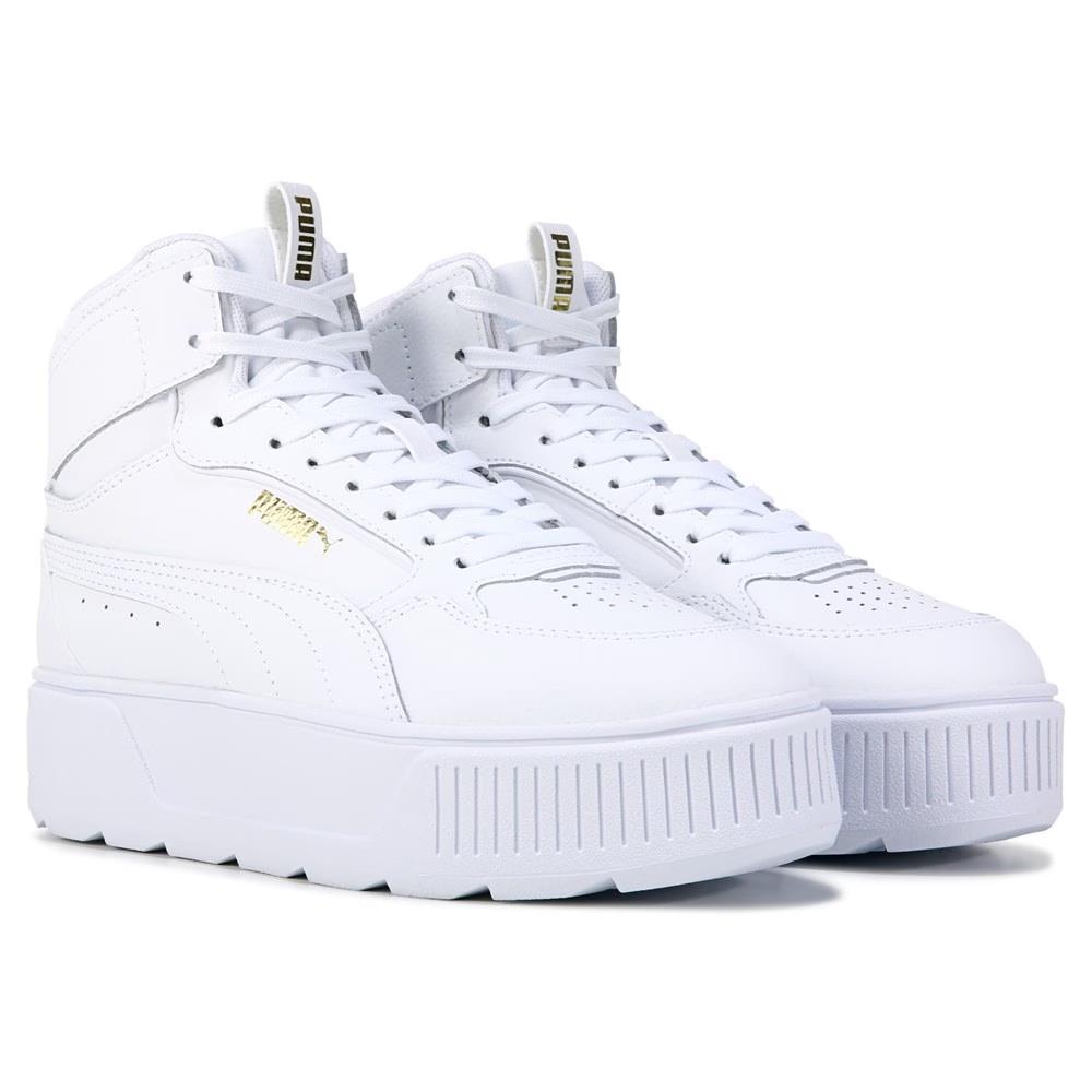 Puma Karmen Rebelle Mid Platform Women`s White Sneakers Court Shoes Size 8.5 - White