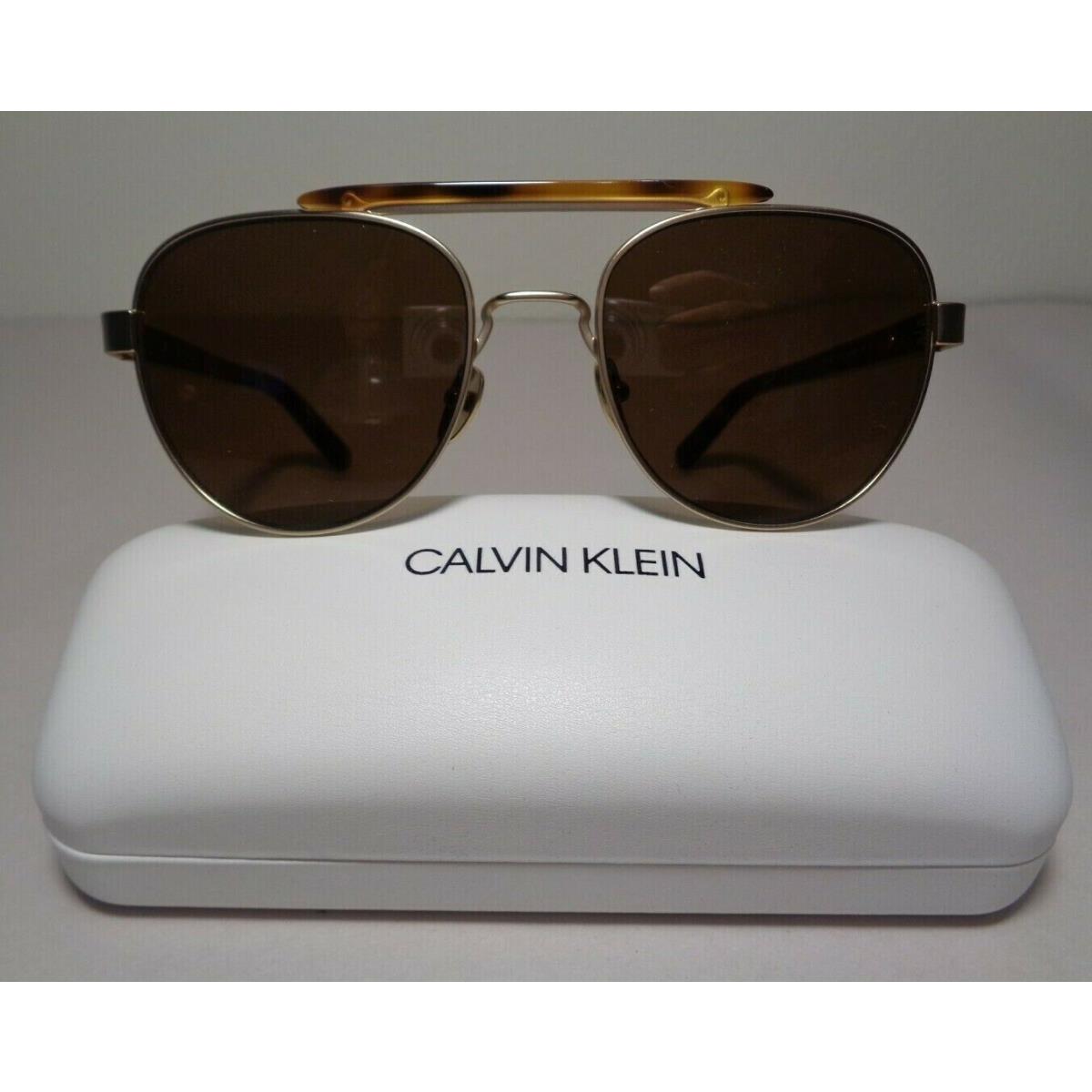 Calvin Klein CK19306S Soft Tortoise Men`s Aviator Sunglasses