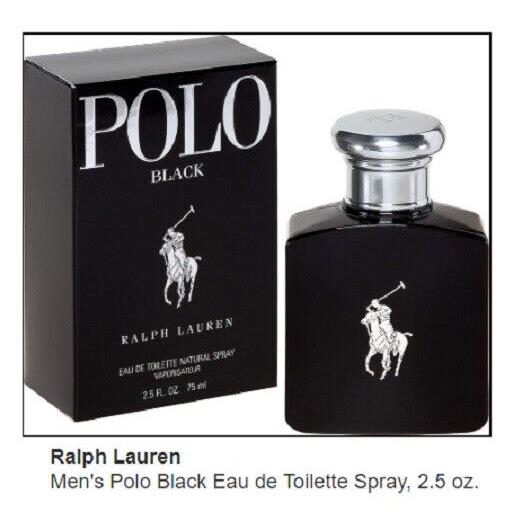 Ralph Lauren Polo Black 2.5 oz Eau de Toilette Edt Spray For Men