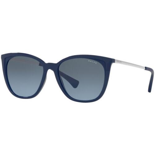 Ralph By Ralph Lauren Women`s Shiny Blue Cat Eye Sunglasses - RA5280 5620V1 55 - Frame: Shiny Blue, Lens: Blue