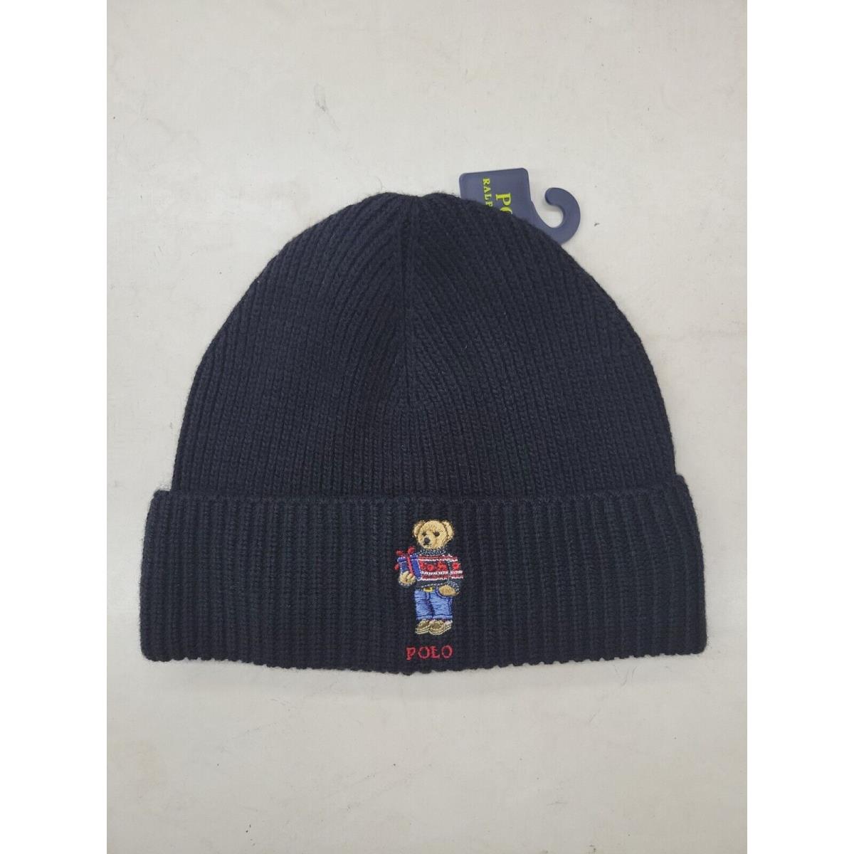 Polo Ralph Lauren Men`s Knit Polo Bear Beanie Hat Watch Ski Cap Black