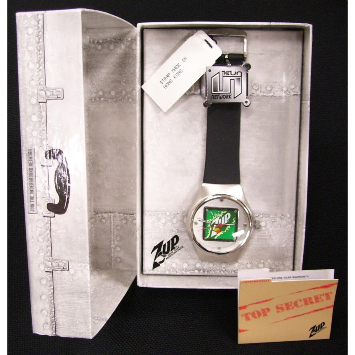 7UP Soda Watch / Black Band and Green Face Vintage Wristwatch | eBay