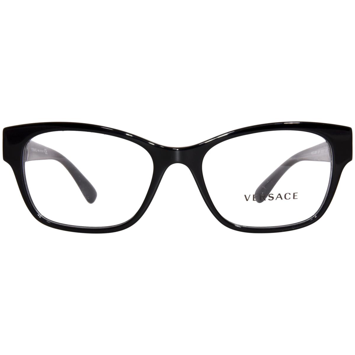 Versace VE3306 GB1 Eyeglasses Frame Women`s Black Full Rim Cat Eye 54mm