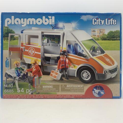Playmobil City Life Ambulance Rescue Squad Emt Lights Sounds 2014 Germany Nos