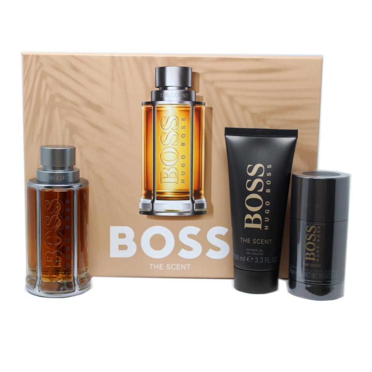 Boss The Scent BY Hugo Boss 3 Piece Gift Set For Men Eau DE Toilette Spray 100ML