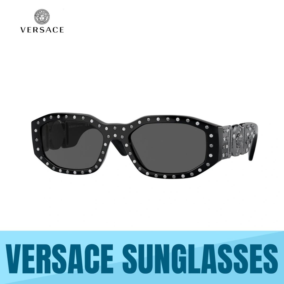 Versace VE4361 539887 Black-dark Grey Lens Unisex Sunglasses 53MM