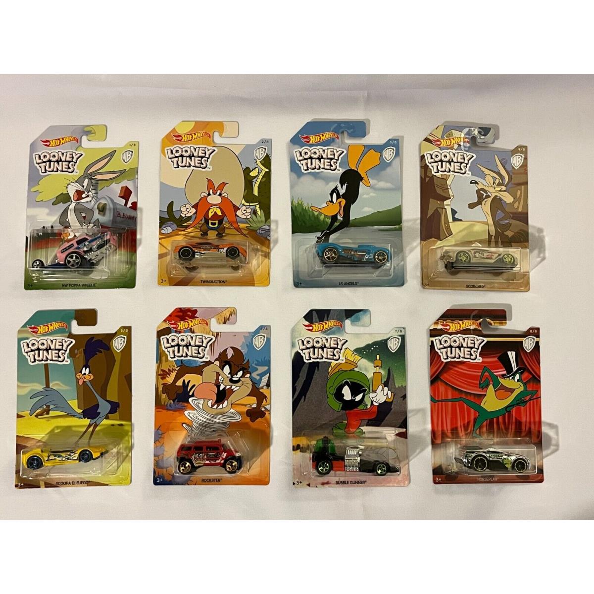 Looney Tunes 2017 Hot Wheels Set of 8 Die-cast Cars - Mint on Card